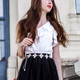 43" 4 Heart Flower Design Diamante Rhinestone Waist Chain Belts for Women Fashion Accessory - Silver